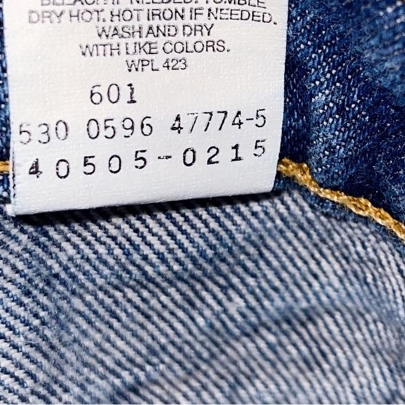 Levi's 505 90s ORANGE TAB JEANS DARK WASH 33/30" - Picture 9 of 9